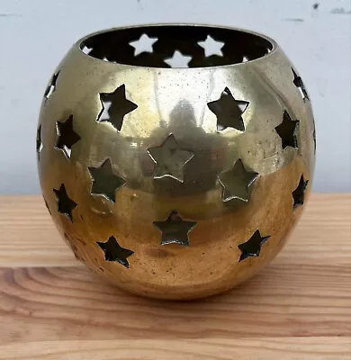 Vintage Style Brass Stars Tea Light Candle Holder • £6.99