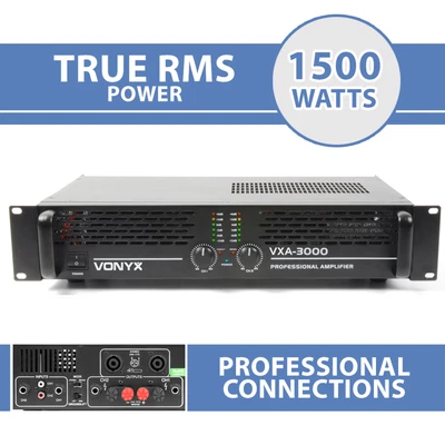 £229 • Buy VXA-3000 DJ Power Amplifier 2 Channel Stereo & Bridge PA 19  1U 1500w RMS