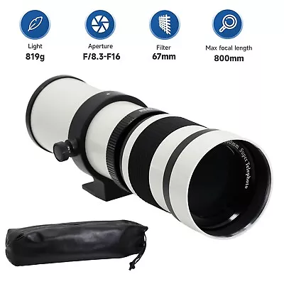 420-800mm F/8.3 Telephoto Zoom Lens Manual Focus Lens For SLR/Mirrorless Cameras • $85.99