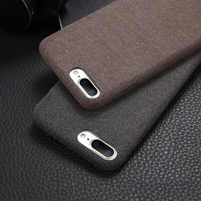 Fabric Skin Soft TPU Protective Phone Cover Slim Case For IPhone 11 12 Pro X XS • £3.11