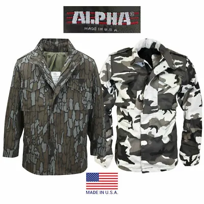 £79.99 • Buy M65 Jacket Alpha Industries US Army Military Combat Field Camo USA Hunting Coat 