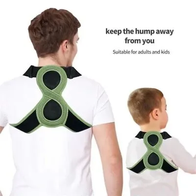 8 Shaped Posture Corrector For Kids Adults Adjustable Upper Back Brace Support • £6.77