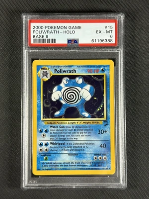$0.99 • Buy Pokemon Card PSA 6 EX-MT Poliwrath 2000 Base Set 2 Ultra Rare Holo WotC #15