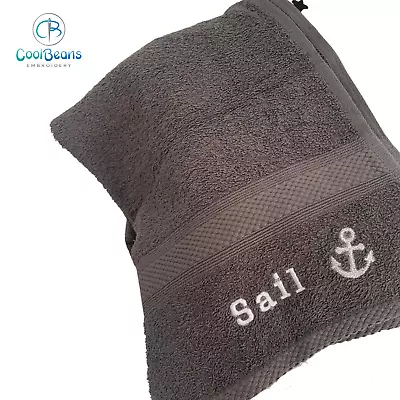 Anchor Towel - Personalised - Flannel / Hand Towel / Bath Towel • £7.99