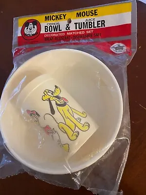 NWT - Vintage 1960’s Mickey Mouse Club Cereal Bowl And Juice Cup • $9.99