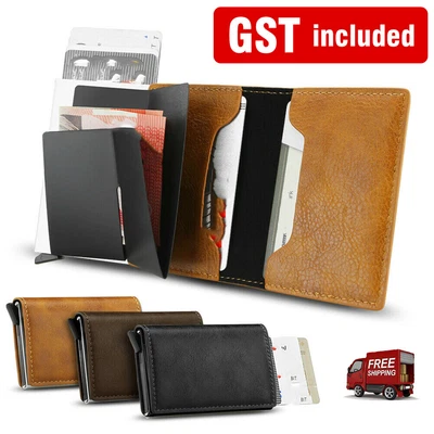 $3.87 • Buy Leather Credit Card Holder Money Cash Wallet Clip RFID Blocking Purse