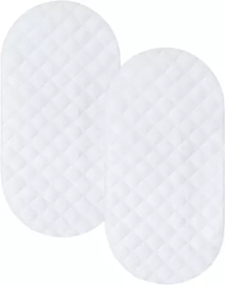 Bassinet Mattress Pad Cover 2 Pack Waterproof Bassinet Sheet Quilted Bassinet... • $24.99