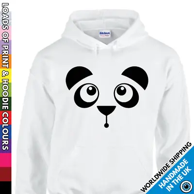 Unisex Cute Panda Face Hoodie - Animal Lover Gift - Funny Secret Santa Bear Hood • £19.99