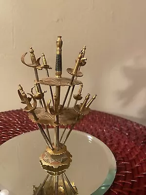 Vtg Toledo Sword Appetizer Cocktail Bar Picks With Stand 11 Picks ~ X1 Missing  • $15