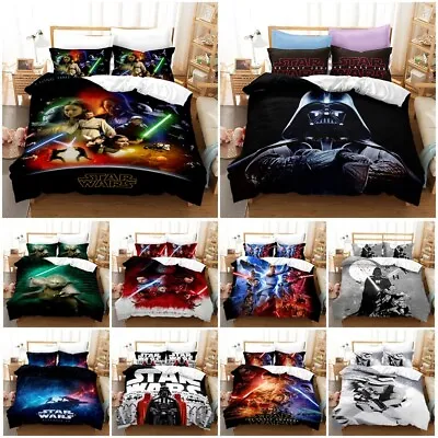 3D Star Wars Quilt Duvet Cover Bedding Set With Pillowcase Single Double Gift UK • £20.99