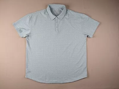 Bylt Premium Basics Lux Polo Shirt Adult XXL 2XL Baby Blue Polka Dot Drop Cut • $25