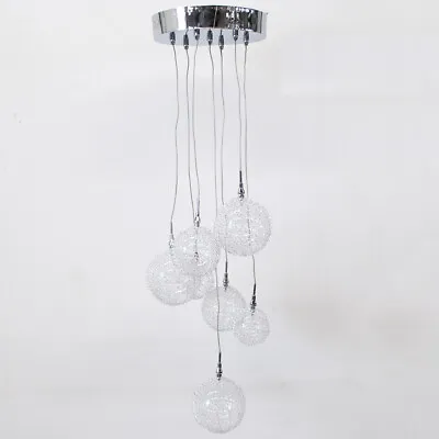 £64.99 • Buy Litecraft Ceiling Pendant Cluster 7 Arm With Wire Ball Shades - Chrome Clearance