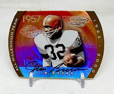 2000 Quantum Leaf All Millennium Team Hof Auto Jim Brown Sp /100 • $1000