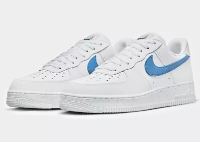 Nike Air Force 1 '07 White Blue Multi Size US Mens Athletic Shoes Sneakers • $189.99