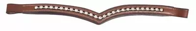 Brow Band V Shape Crystal Browband  Leather For Bridle Black Brown Leather. • $21