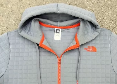 The North Face Full-Zip Quilted Softshell Hoodie Men's Sz L Feather Gray • $15