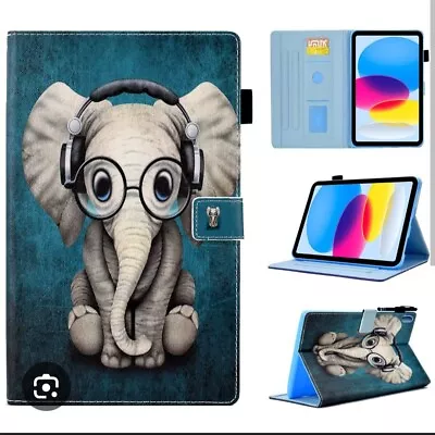 9.5-10.5 Inch Tablet Case Universal Android Tablet Cover Elephant With Card Hold • £4.99