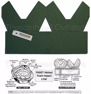 USGI PASGT Helmet Foam Impact Liner US MILITARY ACH MICH TBH UNIVERSAL SIZE • $3.36