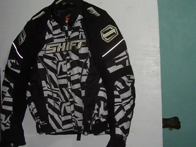 Shift Rise Against Motorcycle Dirt Bike Jacket Black White Size Xl Mens Padded • $69.99