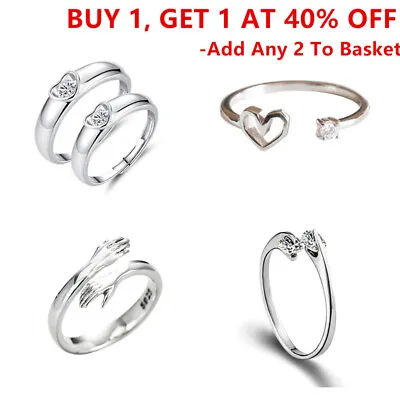 925 Sterling Silver Adjustable Ring For You Love Wedding Engagement Gift UK • £2.19