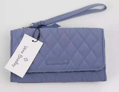 Vera Bradley RFID Smartphone Wristlet Wallet Rustic Blue Quilted 26325-R54 • $25.49