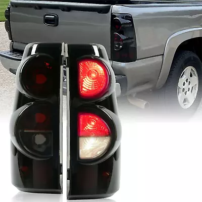 Tail Lights Pair Lamps Black Smoke For Chevy Silverado 1500 2500 3500 1999-2006 • $38.50