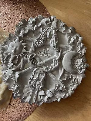 Rubber Latex Mould Wiccan Pagan Goddess Pentagram Wall Plaque • £10