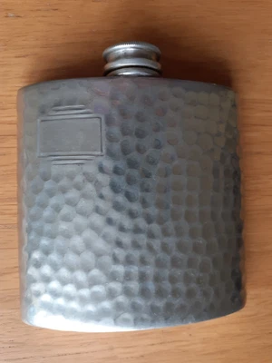 £2 • Buy Vintage English Pewter Hip Flask 4oz Made In Sheffield England 8cm X 10cm 