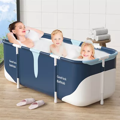 $50.17 • Buy Folding Soaking Bathtub Spa Sauna Warm Adult Water Tub PVC 135cm Portable