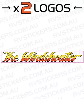 2 X WINDSOR Windcheater 560mm X 80mm Caravan Decal Sticker Vintage Graphics • $69.30