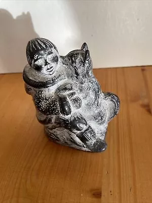 Aarktik Eskimo & Husky CanadianSculpture Original Hand Carved SoapStone 11 X 9c • £15