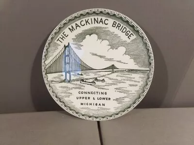 Mackinaw Mackinac Bridge Souvenier Plate Michigan Vintage • $14.95