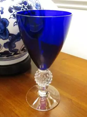 Vintage GOLF BALL  - WATER Goblet(s)  6.75  Tall 8 Oz.  -  Cobalt  RITZ  Blue • $25