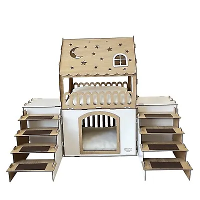 Wooden Rabbit House Bunny Castle Rabbit Furniture Wooden Bunny Bed QPRPET • $250