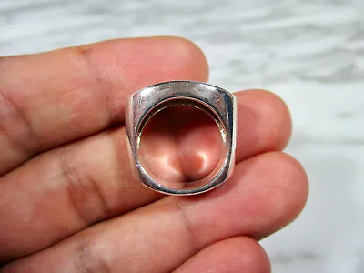 Vtg Chinese Modernist Solid Sterling Silver Squared Off Ring Size 5 3/4 China  • $29.75