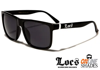LOCS Flat Top Gangster BLACK Sunglasses Mens Designer Oversized Cholo Shades NEW • $12.95