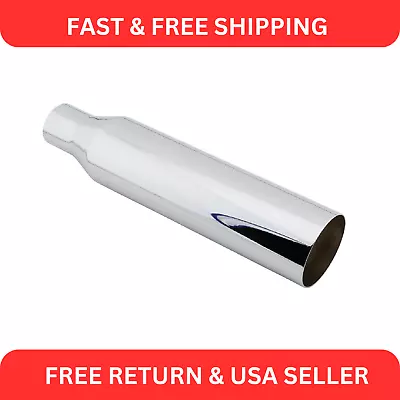 3.5 Inch Chrome Echo Can Exhaust Tip W/ 2 ID Inlet 12 Long • $73.92