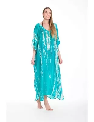 16 18 20 22 24 26 Kaftan Summer Rayon Cotton Plus Size Maxi Beach Cool Dress • $55.16