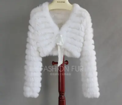 Women 100% Real Genuine Knitted Rabbit Fur Stole Cape Poncho Shawl Retro Scarf • $70.28