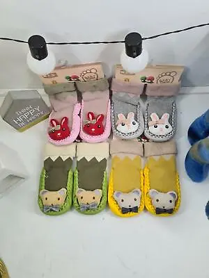 Baby Lovely Anti-slip Socks Indoor Slipper Cute Socks Shoes Toddler Animals Kids • £6.29