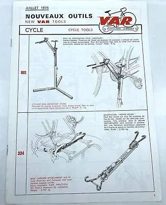 VAR Tool Catalog July 1976 Vintage Cycling And Motorcycle • $67.50