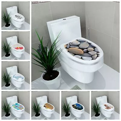 DIY 3D Toilet Lid Seats Cover Wall Stickers Bathroom Decal Mural Home Decoration • £2.47