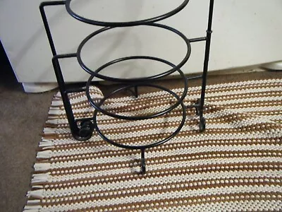 Metal Black Iron Pie Rack Swing Out Levels 4 Holders • $25