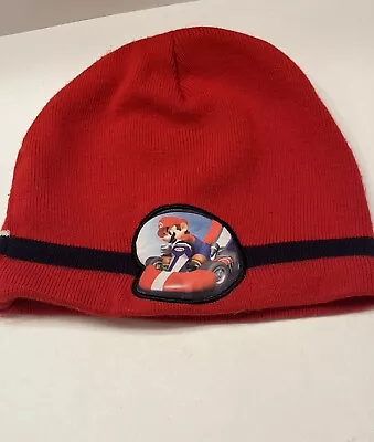 Super Mario Bros Red Beanie Hat Knit Mario Kart Nintendo 2009 Graphic Gaming • $8.25