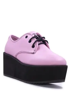 YRU Strange Cult Cvlt Stomp Lo Pink Vegan Emo Leather Womens Platform Shoes • $166.16
