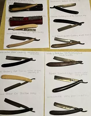 Vintage Straight Razor Lot Of 12 For Parts And Repair Wade & Butcher Shumates • $15.50