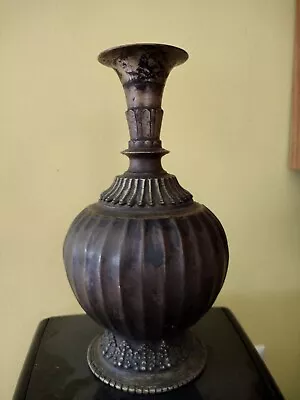 Mughal Indian Nepal Metal Vase Bronze Wine Bottle Vessel India Antique Asian  • $198.36