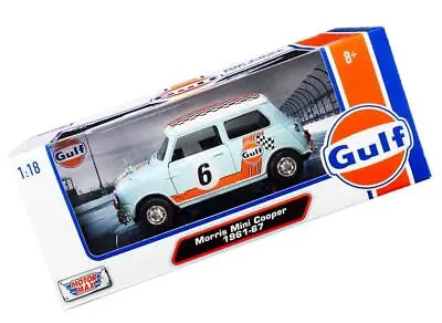 1961-1967 Morris Mini Cooper RHD (Right Hand Drive) #6 Gulf Oil Light Blue With • $59.52