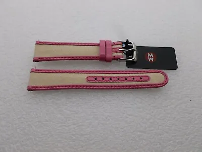 Genuine Michele 18mm Pink Canvas Watch Band Strap NEW • $17.77