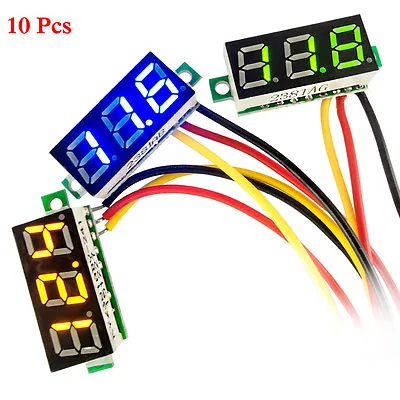 10 PCS Mini DC 0-100V 0.28  3-Digital Voltmeter LED Voltage Panel Meter 3-Wires  • $9.78